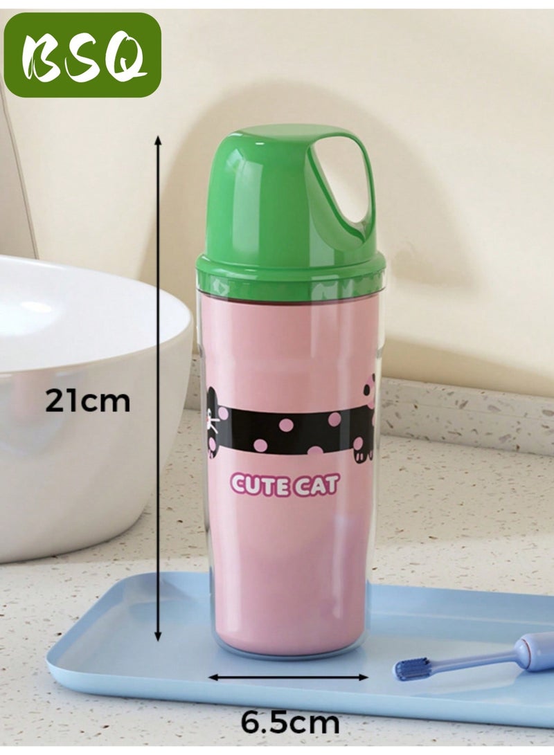 BSQ Portable mouthwash cup | Food-grade toothbrush and toothpaste storage case | Portable toothbrush cup | Multifunctional portable mouthwash cup - Image 1